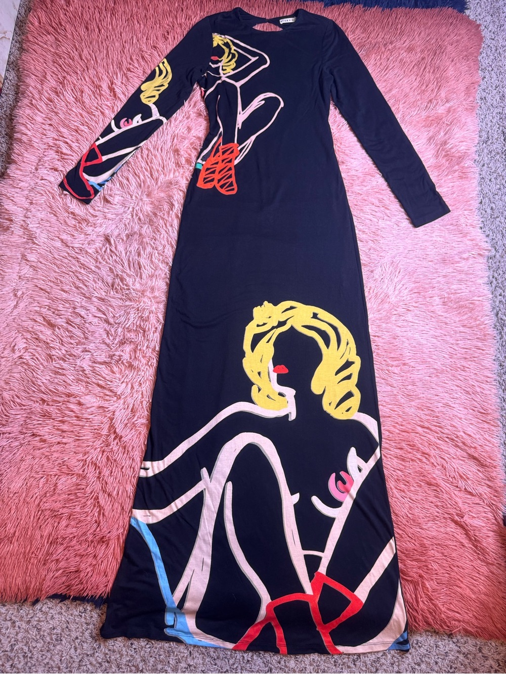 NWOT Alice + Olivia Tom Wesselmann Delora Open Back Maxi Dress. Size 6 - Picture 6 of 13